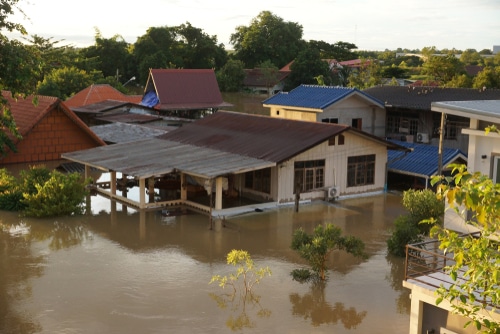 Flooded House Caused by Heavy Rain